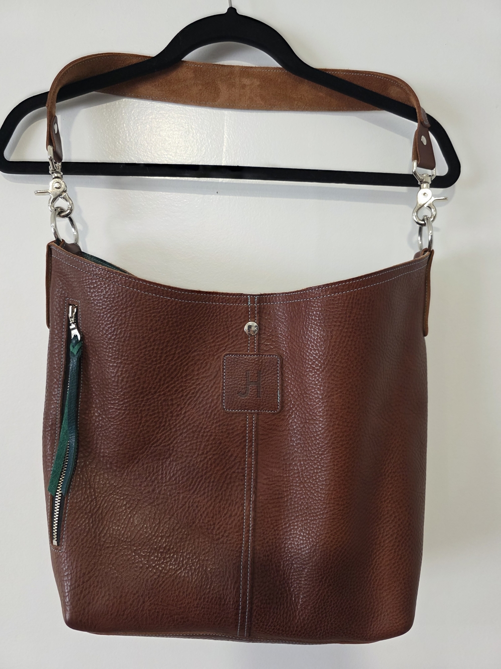 Jill's Homestead Outrider Siena Brown Turquoise Leather Hobo Purse Like New
